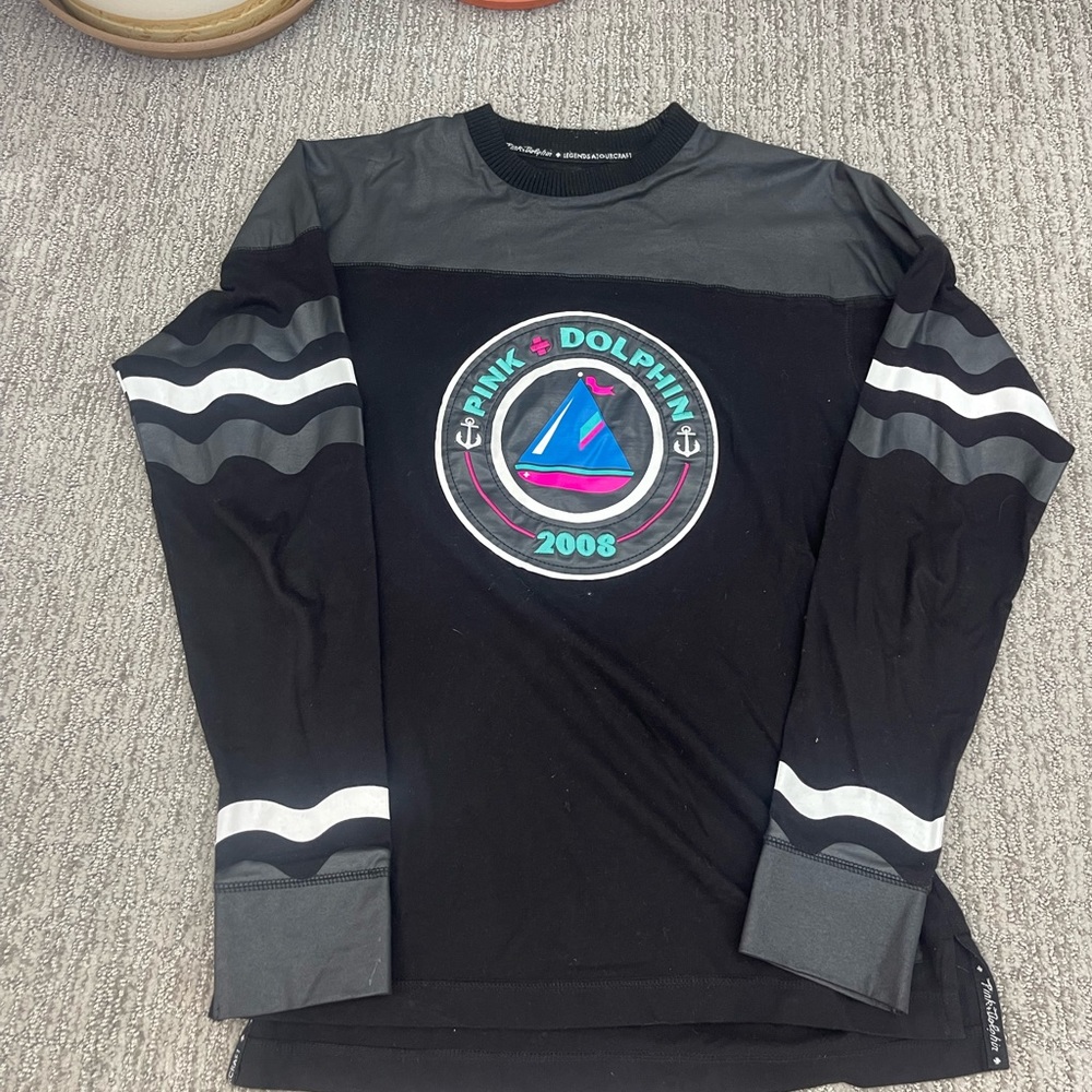 Pink Dolphin Hockey Style Jersey Size Large